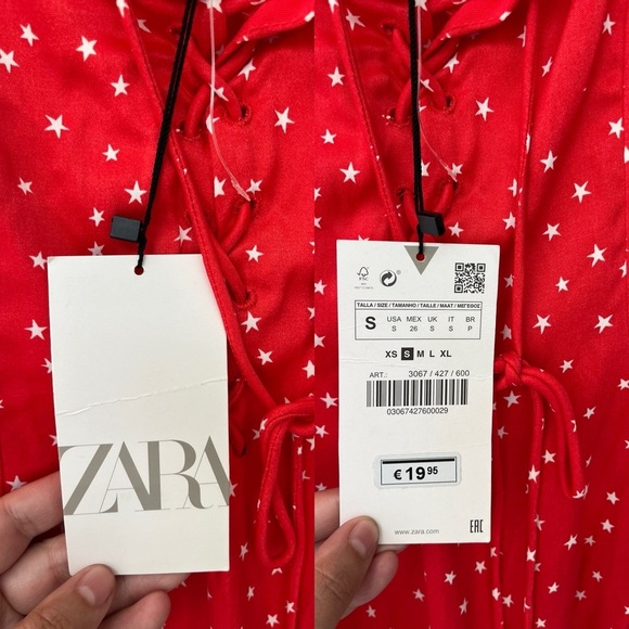 NWT ZARA Red Star Lace-Up Bodysuit S - Picture 11 of 14